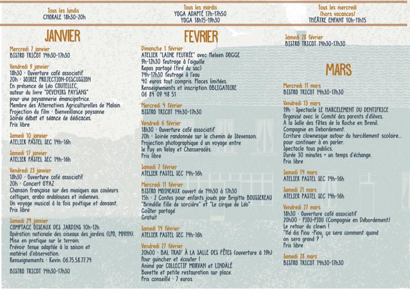 Programme Janvier-Mars 2026