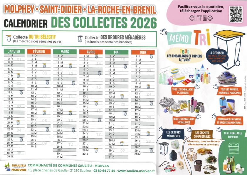 Collecte des ordures ménagères 2026